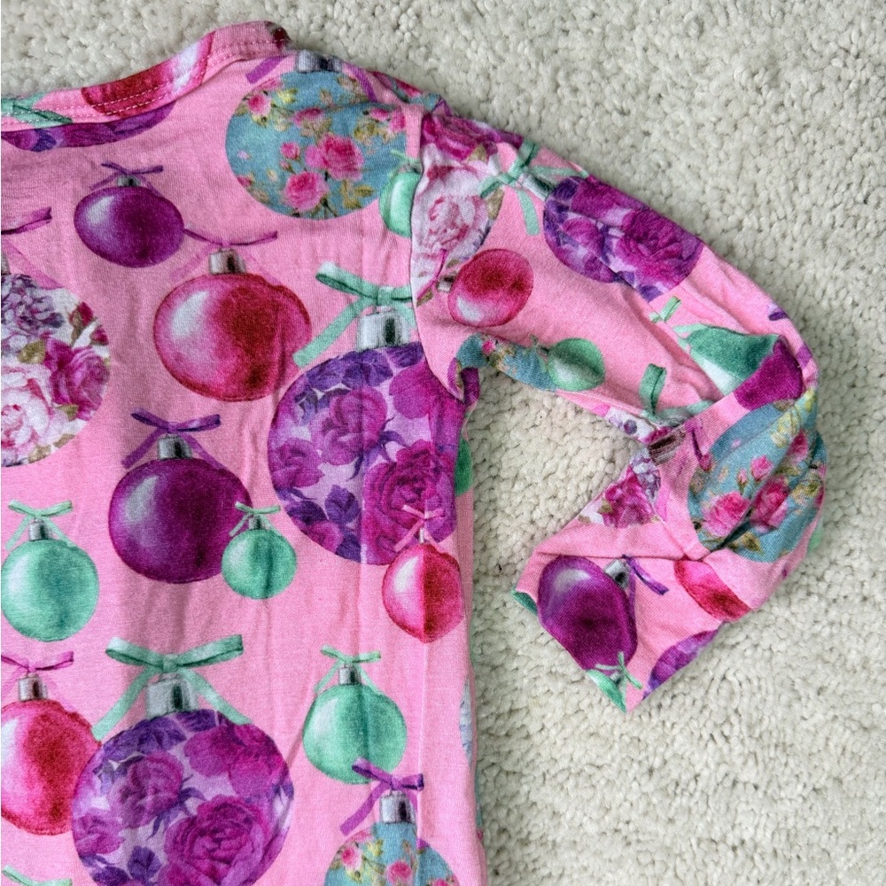 Posh Peanut “Posh Ornaments” Footie Ruffled Zippered One Piece - Picture 12 of 13